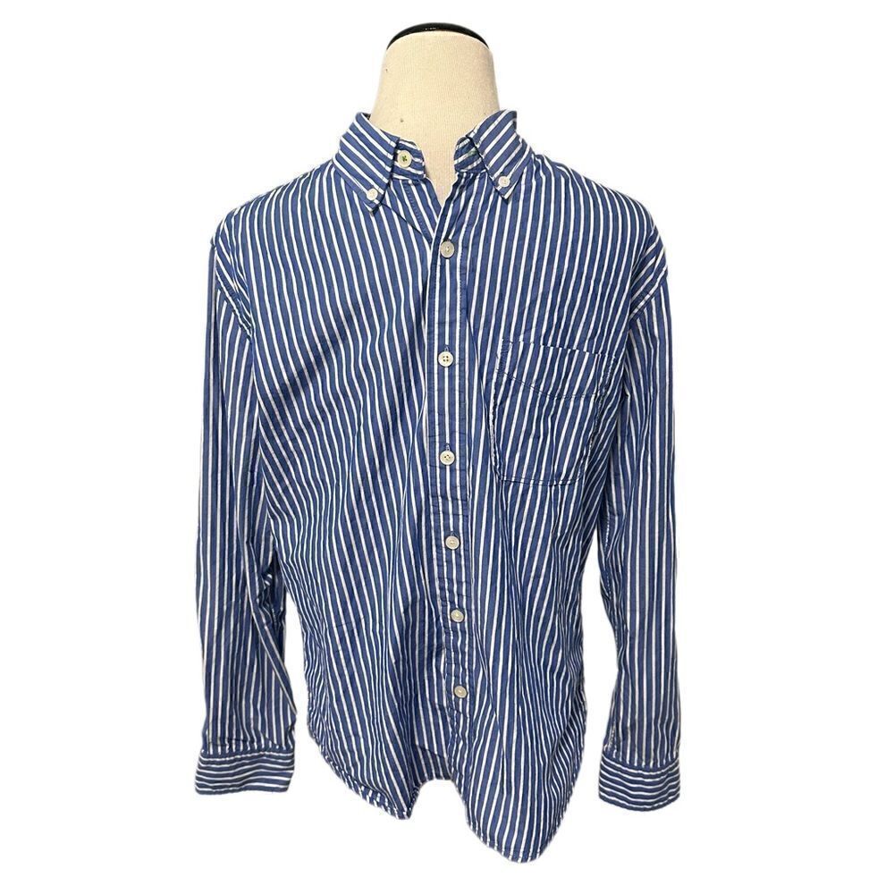New! Aeropostale 100% Cotton Long Sleeve Striped Button Down Sz M